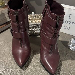 BCBGMaxAzria Dark Burgundy Ankle Boots